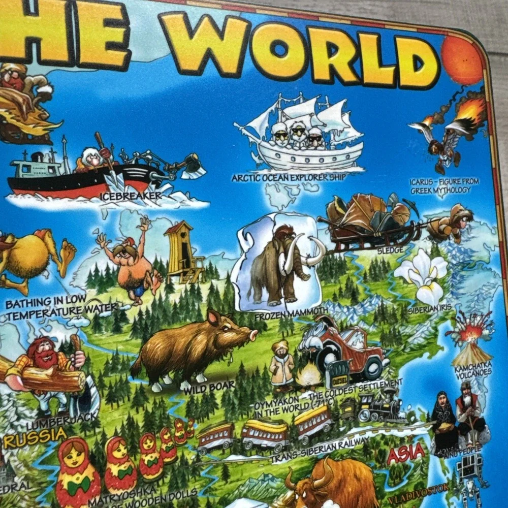 2014 Dino Laminated Geography Learning Placemat World Map 18
